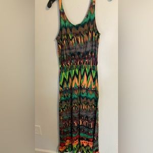 Exc Ella Moss colorful Maxi Dress small s fully lined